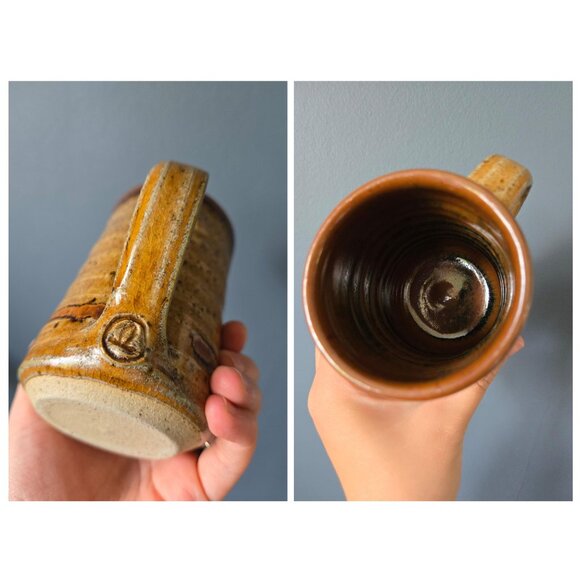 Mismatched Set of Vintage Mugs Studio Pottery & Mass Produced Speckled Stoneware - Picture 3 of 10